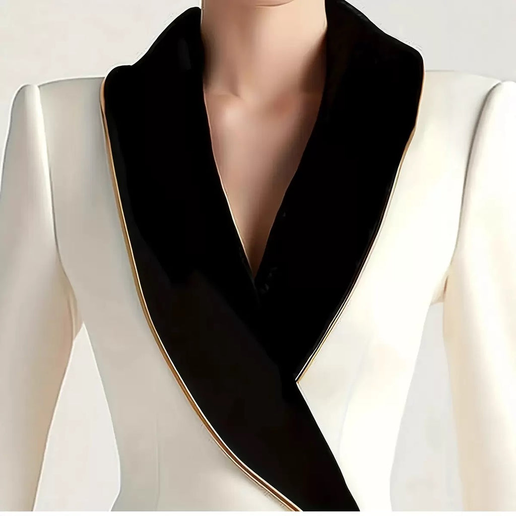 Women’s Ivory and black contrast Blazer