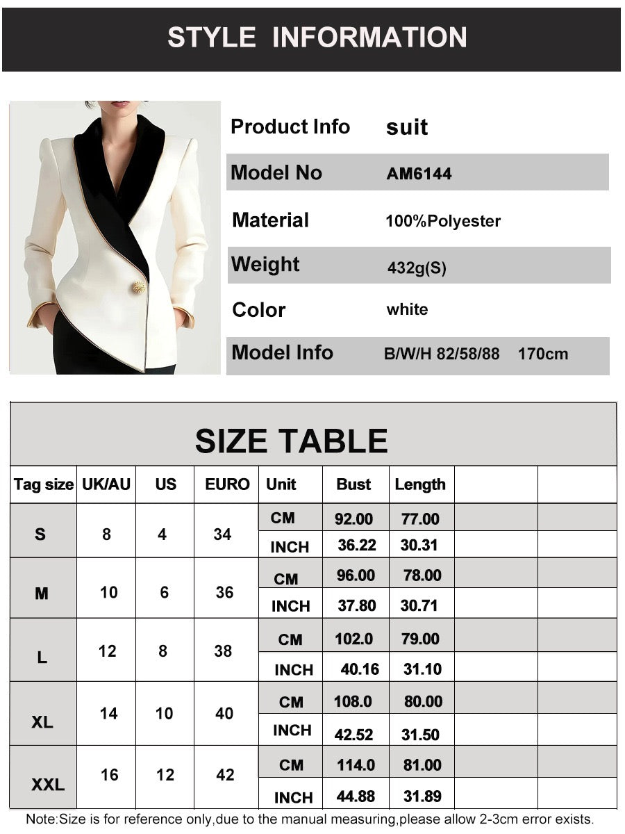 Women’s Ivory and black contrast Blazer