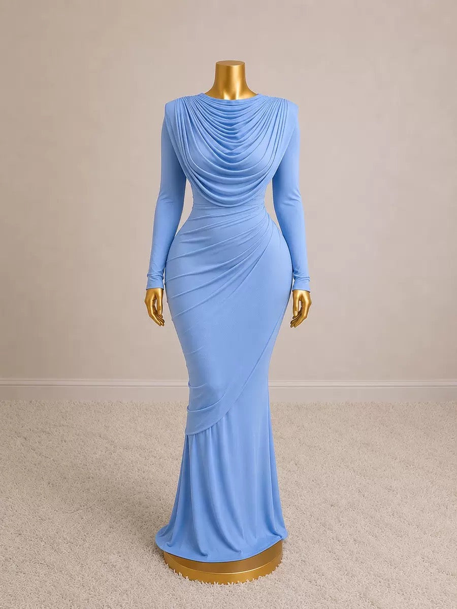 Drape Bodycon Mesh Dress